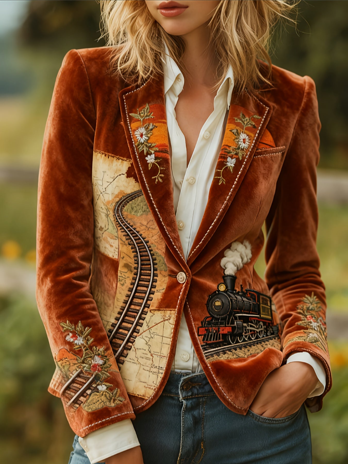 Retro Stand-Collar Mid-Length Coat For Women