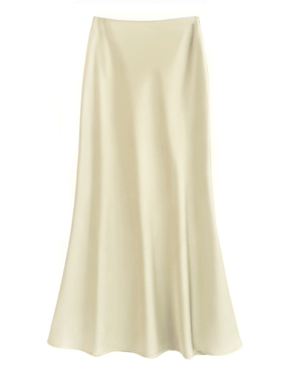 Sheath Fishtail A-Line Mid Rok dengan Aliran Elegan