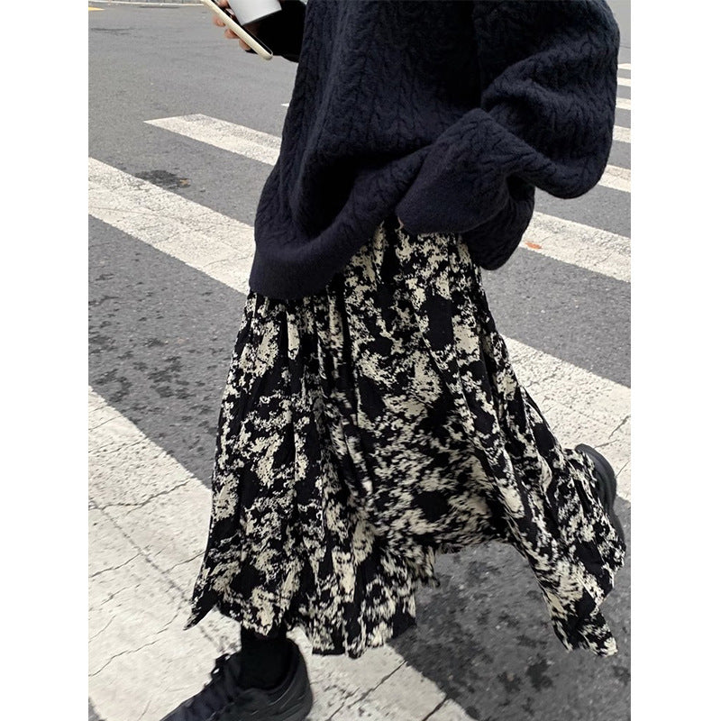 Western Style Tie Dyed Skirt For Slimming Casual Looks