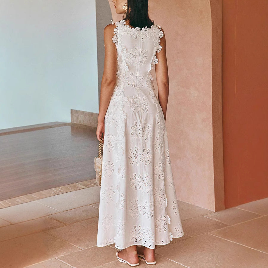 Robe de vacances à la broderie en dentelle délicate avec Boho Flair