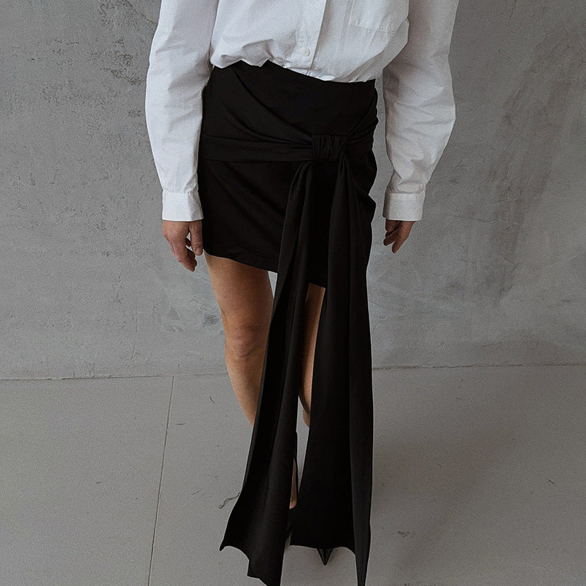Solid Color Loose Satin Skirt For Relaxed Luxe Style