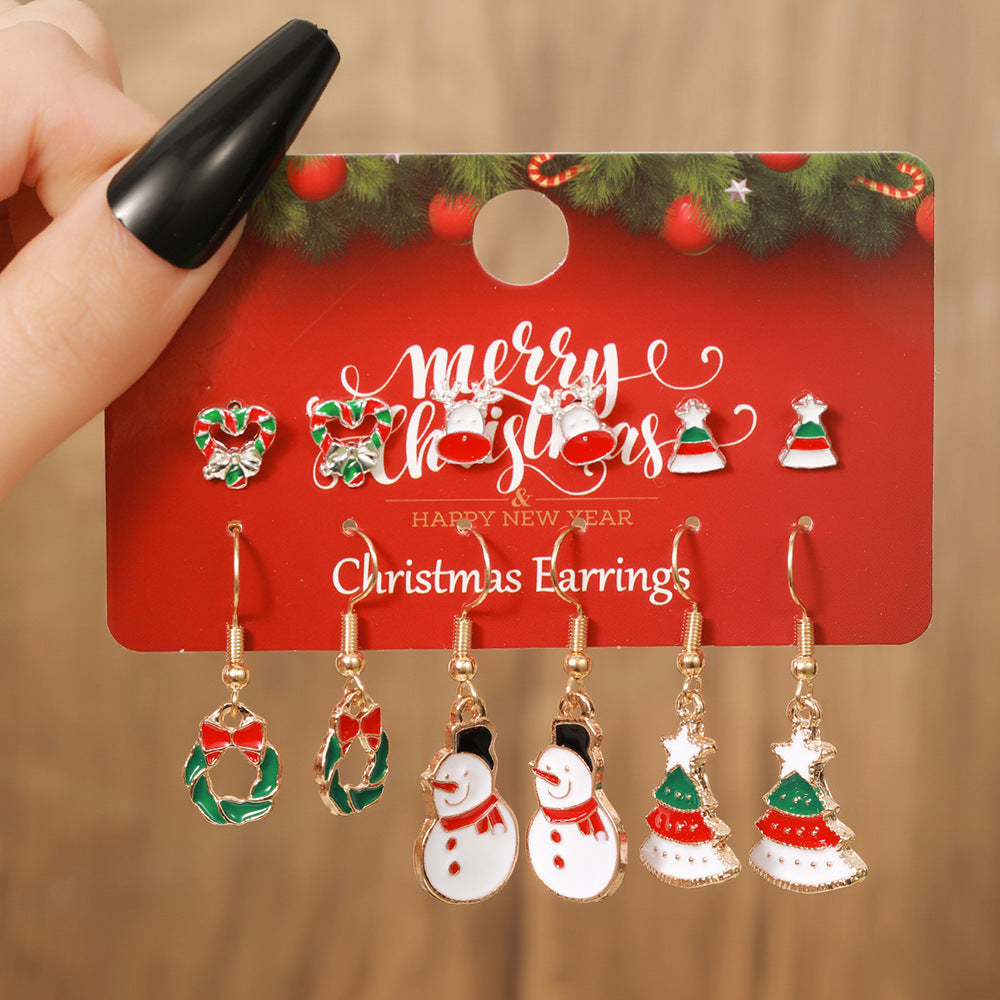 Christmas Themed Colorful Enamel Stud Back Earrings in Various Styles