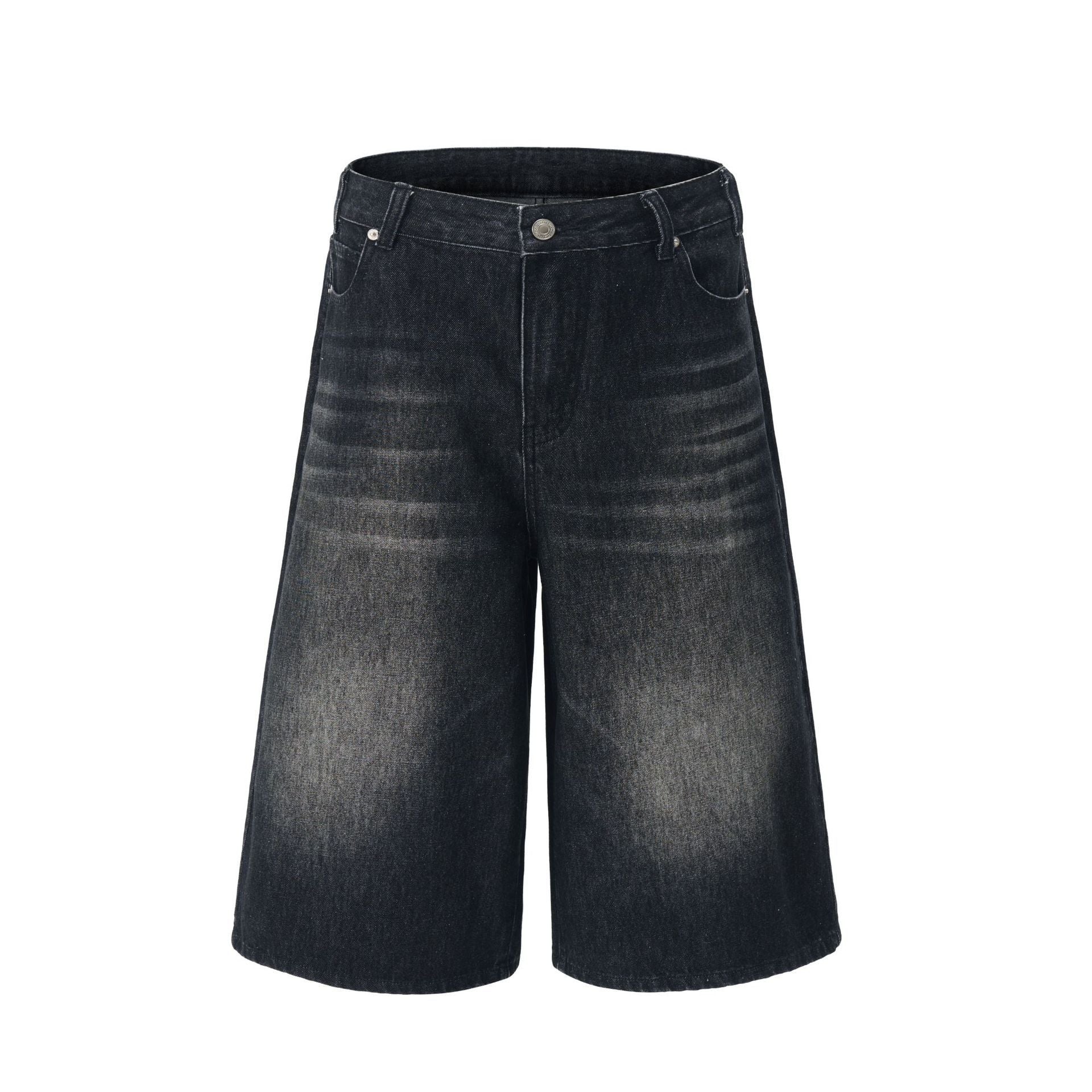 Jeans de perna larga lavados com moda com apelo americano em alta rua