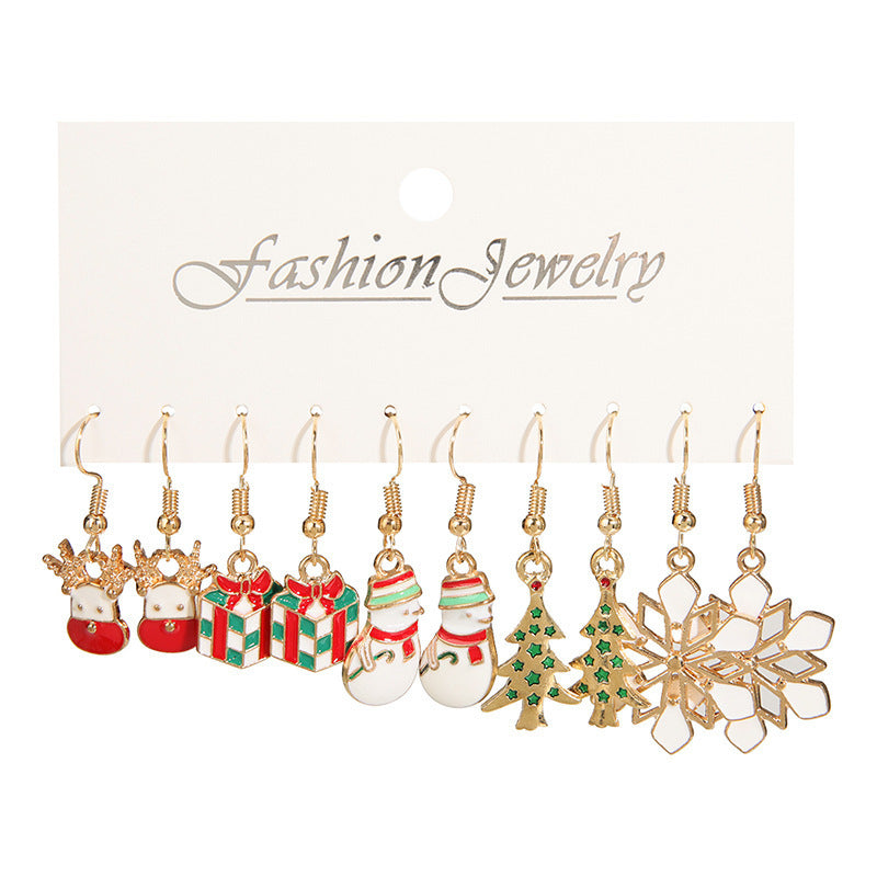 Christmas Themed Colorful Enamel Stud Back Earrings in Various Styles