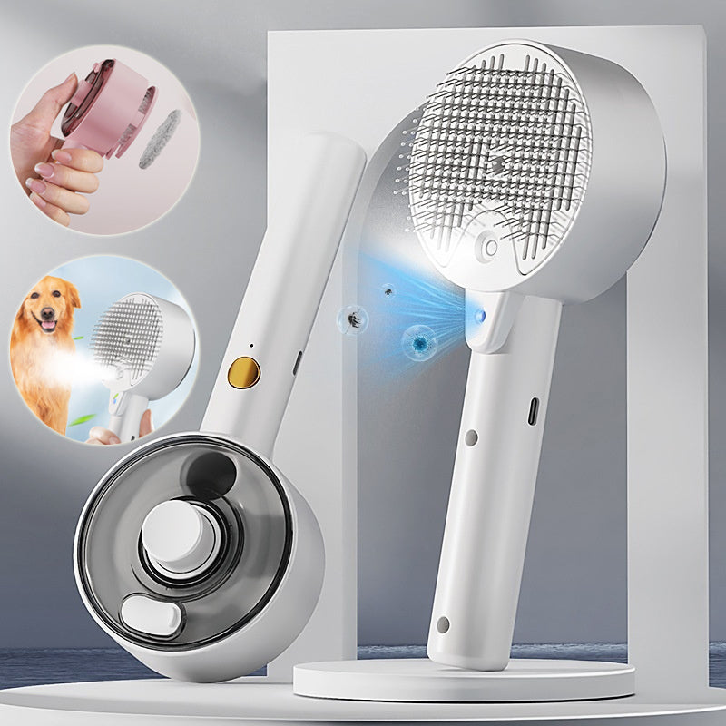 Self Cleaning Steam Brush For Dogs And Cats Grooming