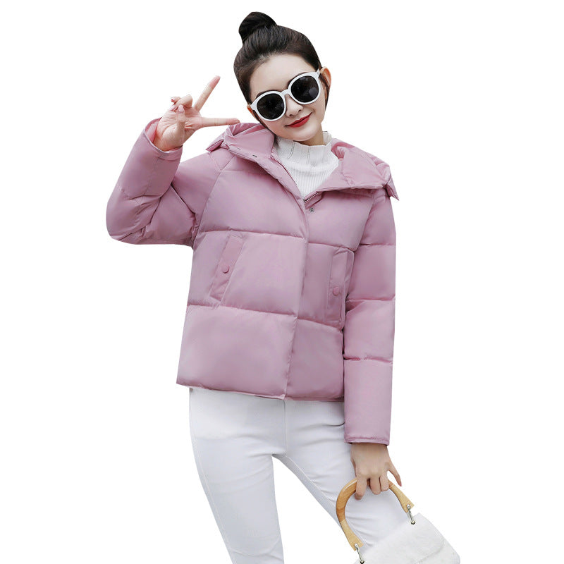 Hooded Slim Petite Down Padded Bread Style Coat For Women