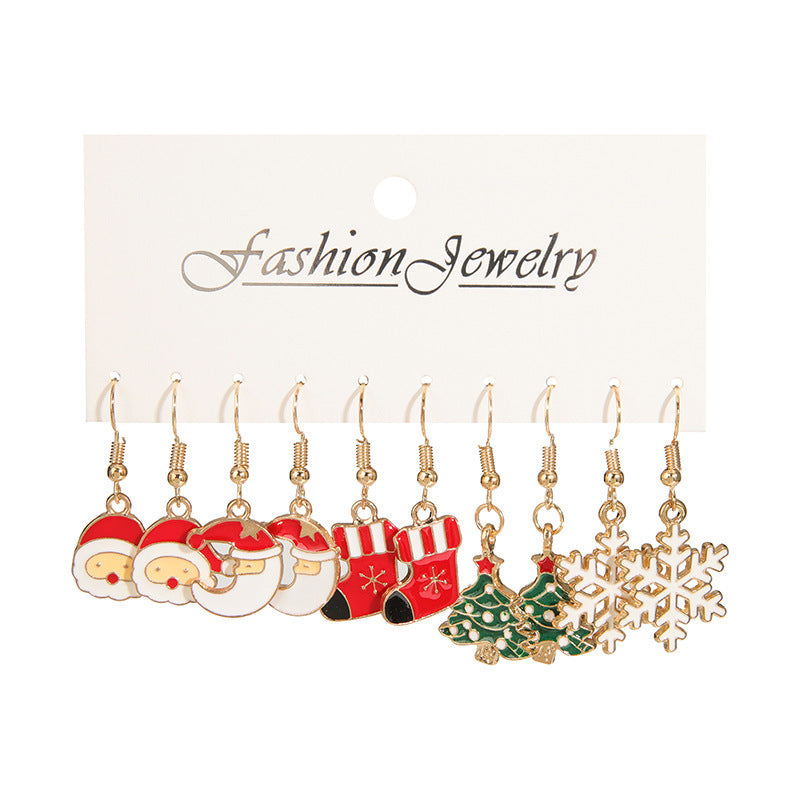 Christmas Themed Colorful Enamel Stud Back Earrings in Various Styles
