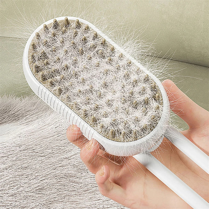 3 In 1 Electric Cat Steam Brush For Grooming And Massage