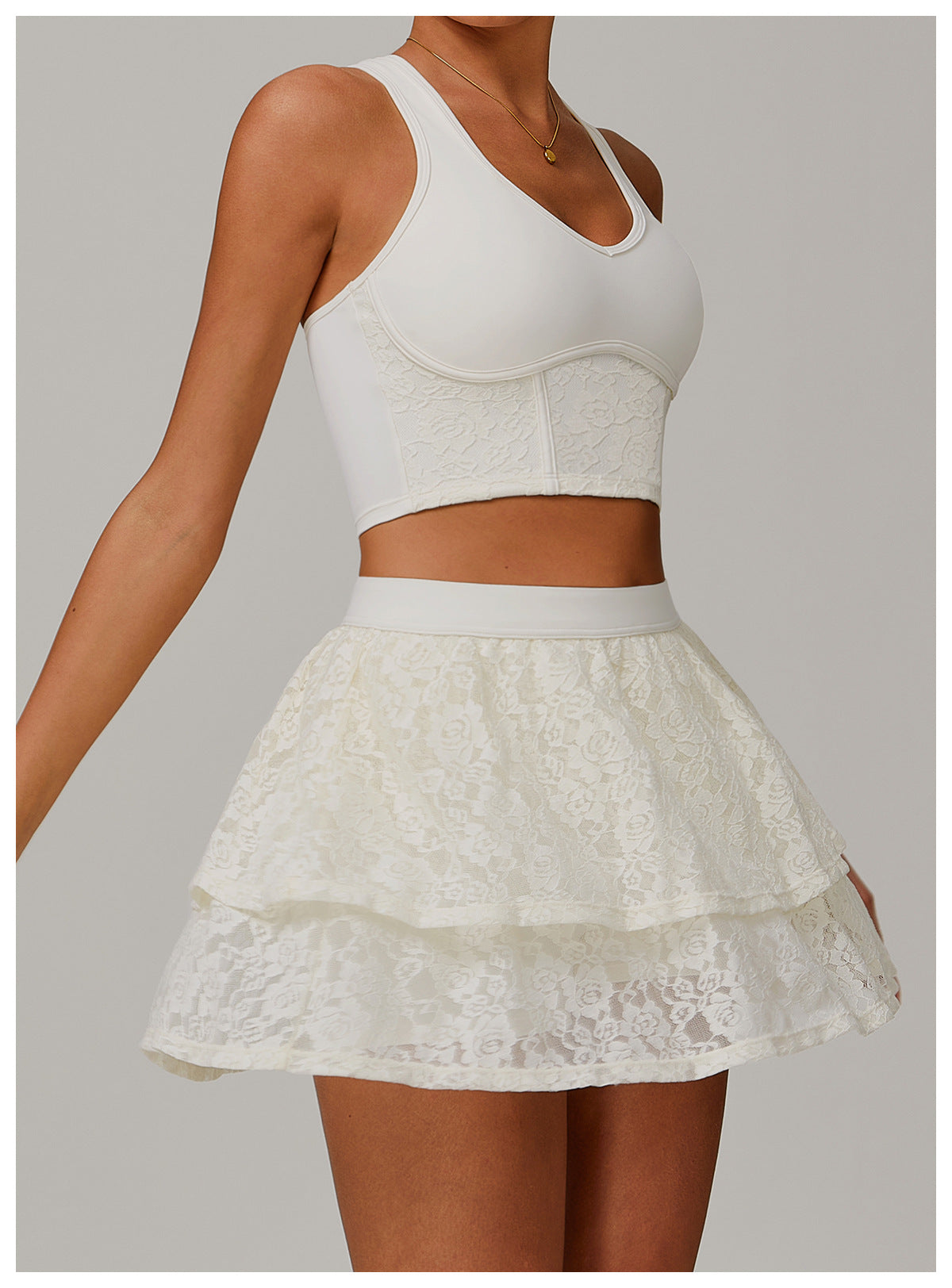 Mesh Lace Yoga Skirt For Breathable Active Comfort