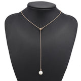 Einzelne Faux-Perlen-Tropfen-Halskette