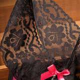 High Waist Lace and Bows Thong with Jewels