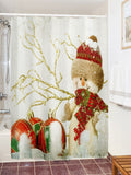 Fabric Snowman Printed Shower Curtain - Theone Apparel