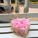 Lovely 6 Rose Pewter Holder Gift Box