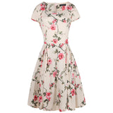 Robe A-Line Sweet A-Line Sweetheart Cap-Sweetheve Floral
