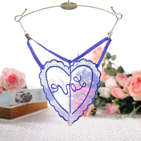 Lacy Love Letters Pearl G String