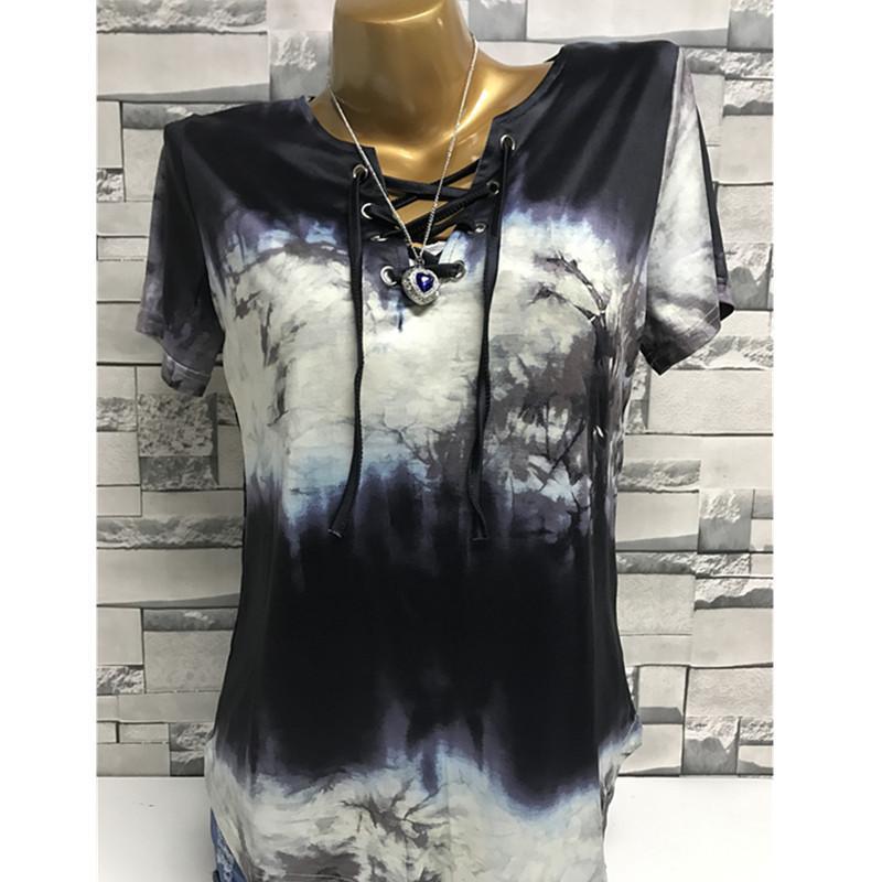 Abstract Artwork Corset Tie Top - THEONE APPAREL