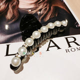 Pearls & Sparkle Black Hair Clip
