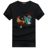 Rooster belast met korte mouwen T -shirt