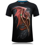 Camicia grafica del drago rosso simbolico