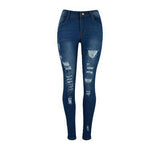 Gescheurde skinny jeans met hoge taille