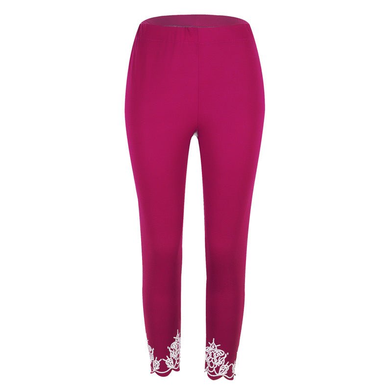 Capri Length Leggings with Decorative Cuffs - THEONE APPAREL