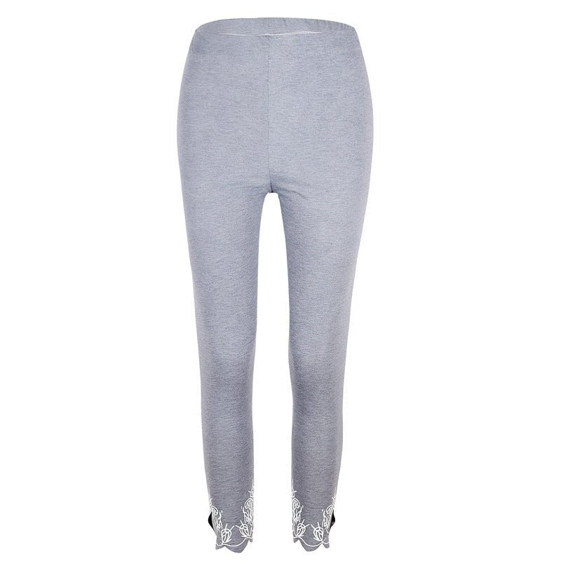 Capri Length Leggings with Decorative Cuffs - THEONE APPAREL