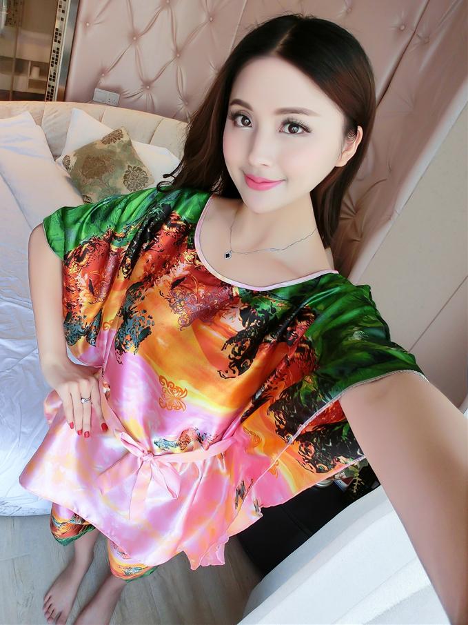 Colorful Kimono Top PJ Set - Theone Apparel