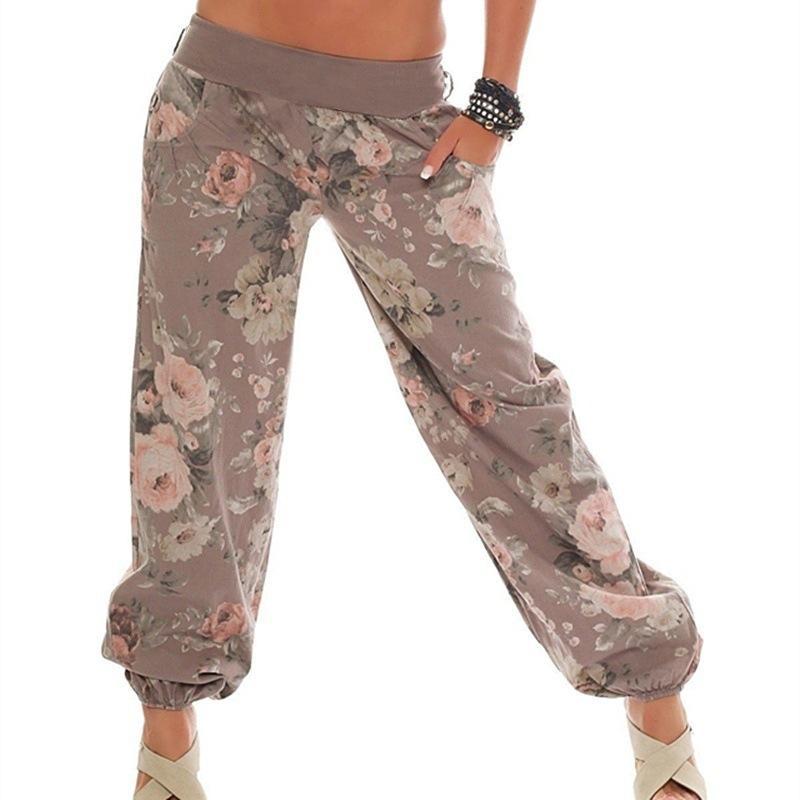 Comfy Vintage Floral Print Lounge Pants - Theone Apparel