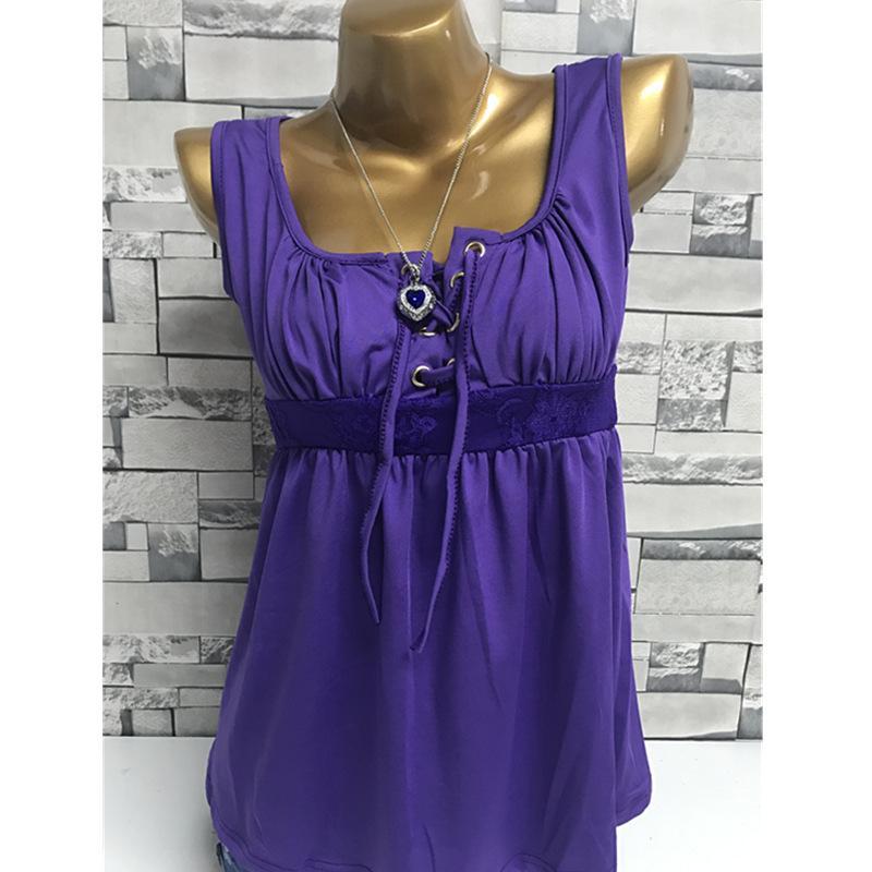 Corset Neck Lace Waist Top - Theone Apparel