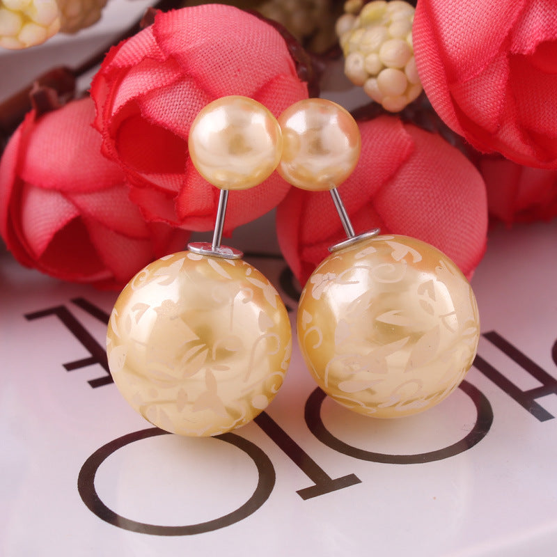 Decorative Spherical Double Sided Earrings-Theone Apparel