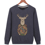 Deer With Hipster Glasses Sweater - Theone Apparel