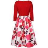 Floral Skirt Long Sleeve Dress - Theone Apparel