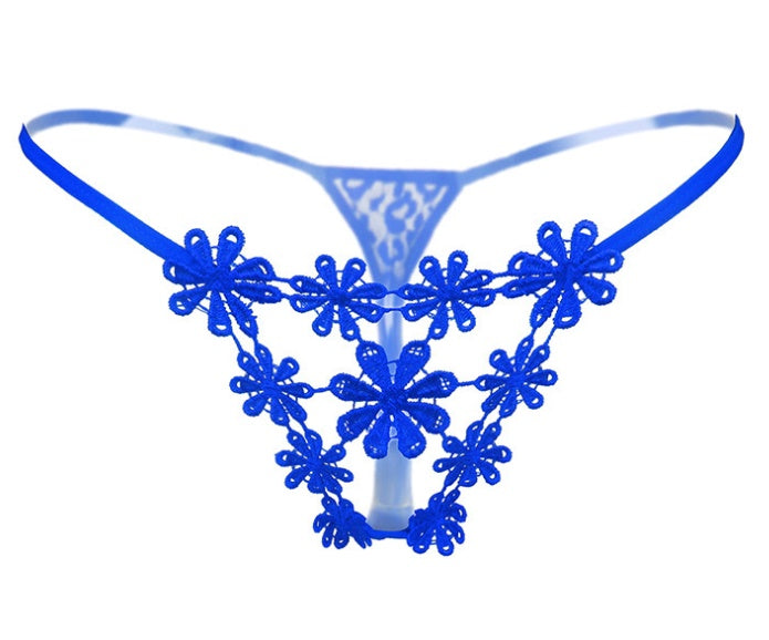 Flowers Front G String Panty-Blue-Theone Apparel