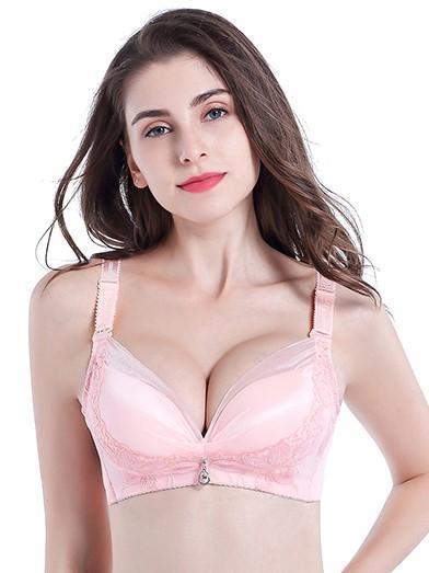 Full Coverage Bra with Sparkle Charm-Pink-Theone Apparel