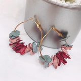 Golden Fluttery Petal Hoop Earrings - Theone Apparel