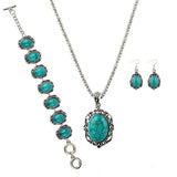 Turquoise Boheemse faux sieraden set