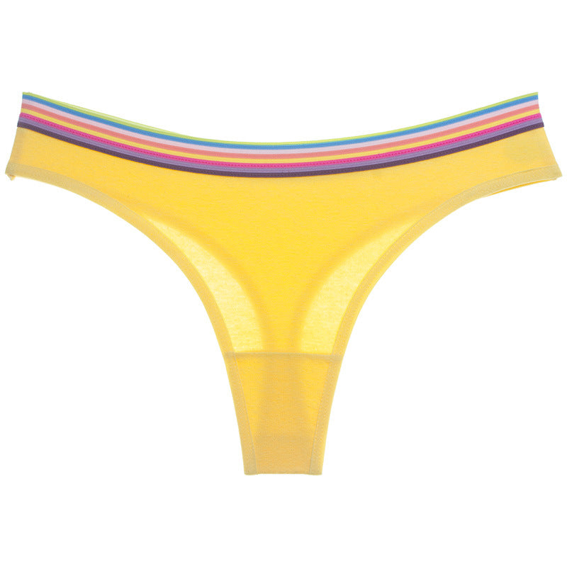 Hip Strap Ruffle Top Thong-Yellow-Theone Apparel