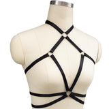 Hollow Out Open Bust Strappy Bra