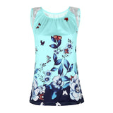 Lace Cutout Butterfly Print Top