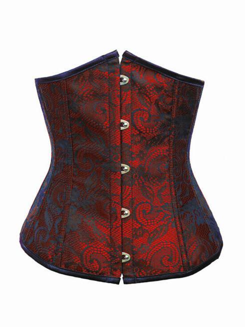 Lace Up Waist Cincher Corset-Red-Theone Apparel