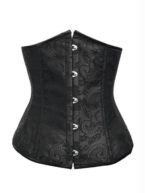 Lace Up Waist Cincher Corset-Black-Theone Apparel