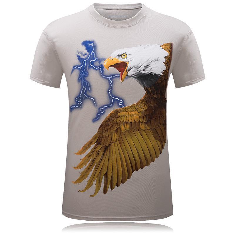 Lightning Strikes Eagle Flies USA Shirt-Khaki-Theone Apparel
