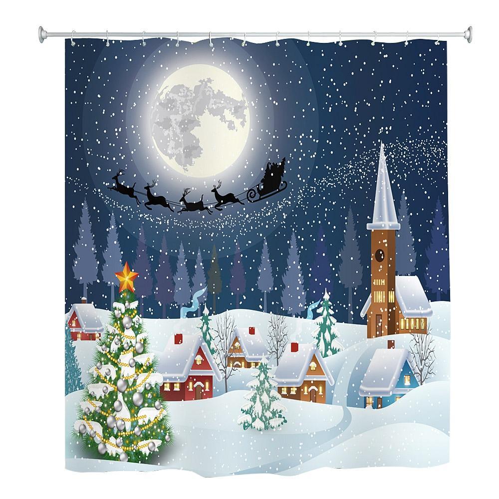 Feliz Navidad 3D Cortina de ducha