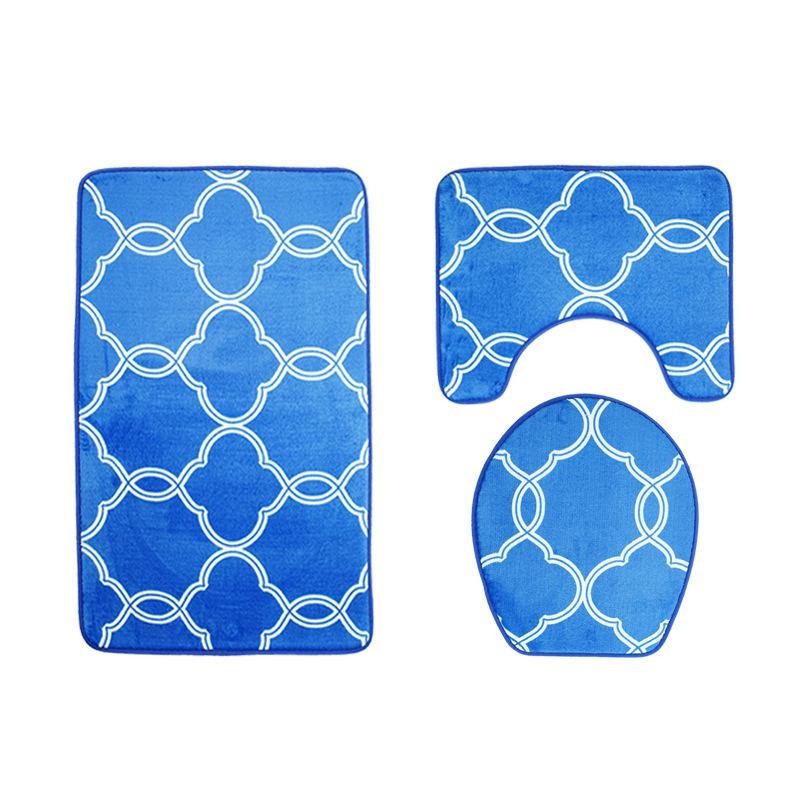 Modern Greek Link Bath Mat Set-621-0015-S1-Theone Apparel