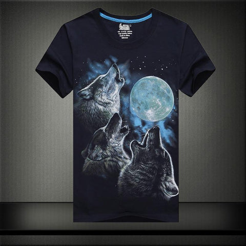 Maan huilt drie wolven shirt