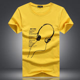 Música é camisa de fone de ouvido da vida