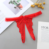 Lace and Bow Butterfly Style Cutout Thong