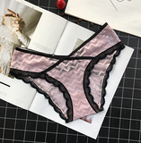 Semi Transparent High Waist Panties with Ornate