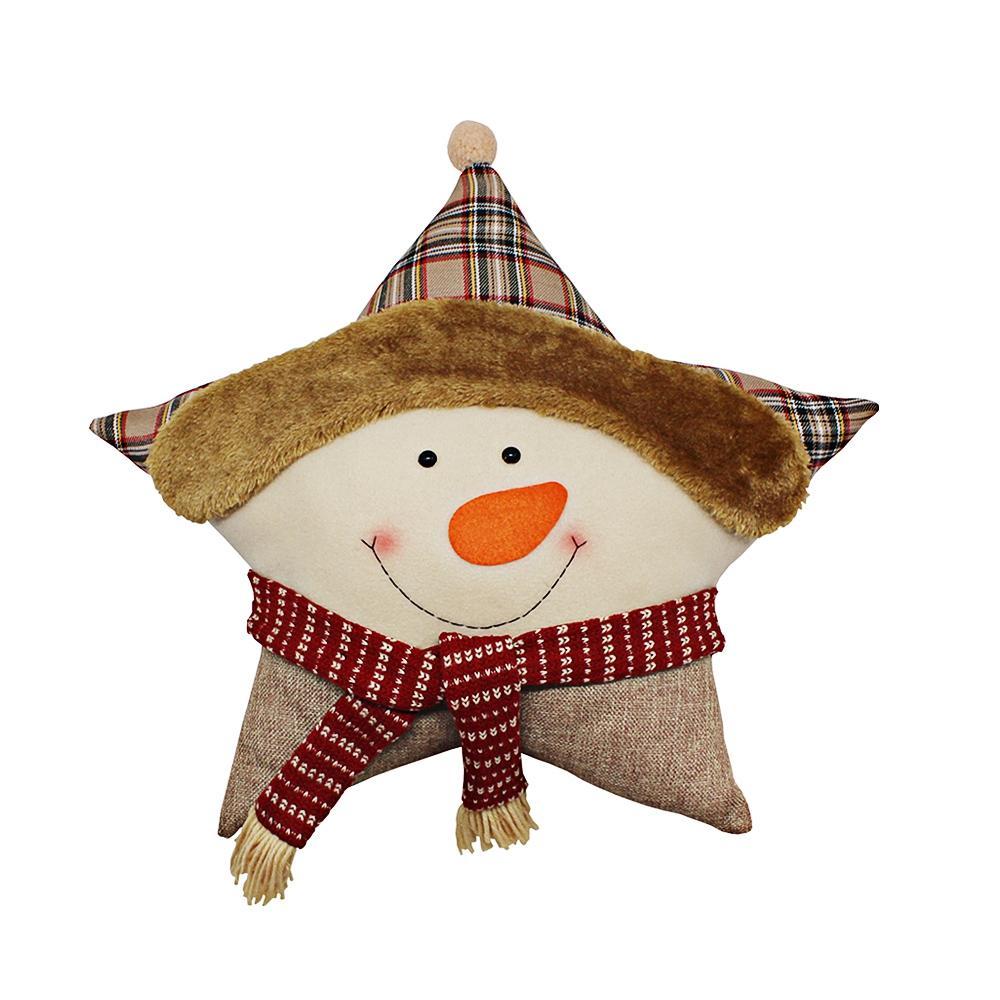 Travesseiro de boneco de neve em forma de pentagrama