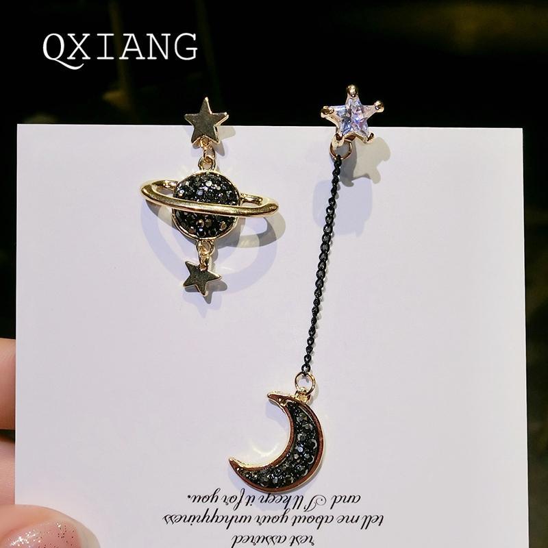 Planetary Play Space Theme Earrings-Black-Theone Apparel